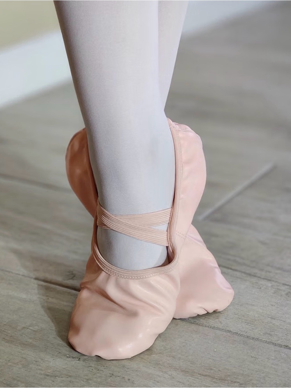 Stelle Kids Ballet Slippers in Blush Pink with Cross Straps